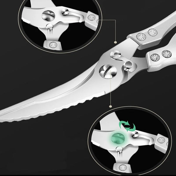 "Heavy Duty Poultry Shears –|Homeious| Stainless Steel Kitchen Scissors for Chicken, Meat & Fish"