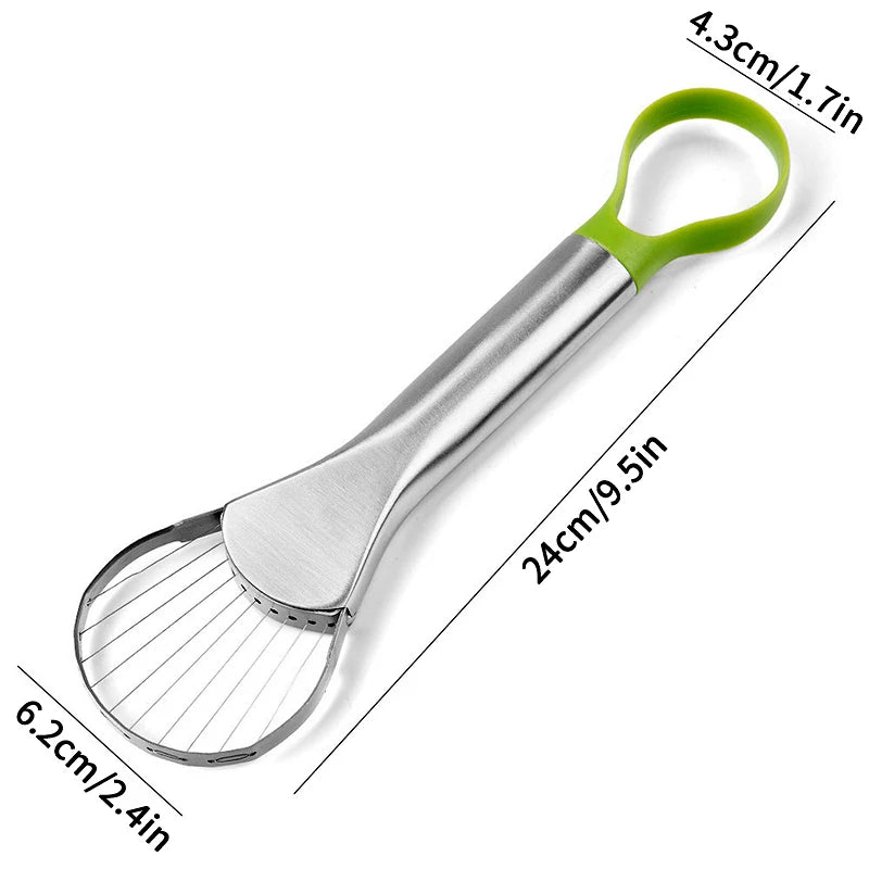 Stainless Steel Avocado Slicer & Peeler – 2-in-1 Kitchen Tool for Avocado, Butter & Fruits | Homeious UK