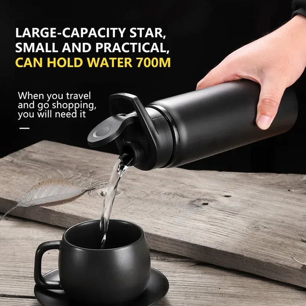 "Stainless Steel Water Bottle – Leak Proof, Portable for Travel, Cycling & Outdoor Sports | Homeious"