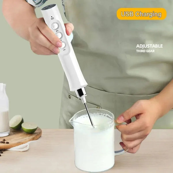 "3-in-1 Portable Milk Frother – Homeious Handheld Electric Foam Maker & Mini Mixer with 3-Speed Settings for Coffee, Lattes, Cappuccinos & More"