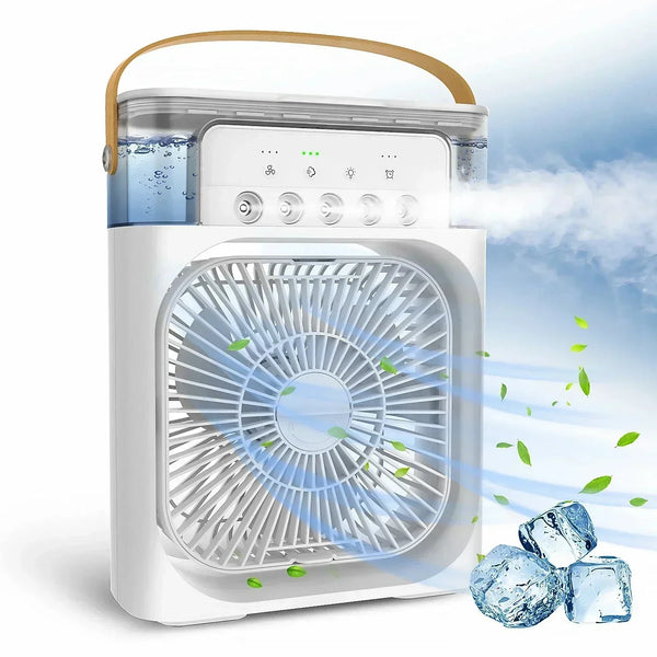 3-in-1 Portable Air Cooler Humidifier Fan with LED Night Light | Homeious