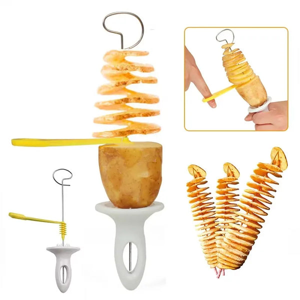 Tornado Potato Cutter: Stainless Steel Spiral & Vegetable Slicer | Kitchen gadget By Homeious