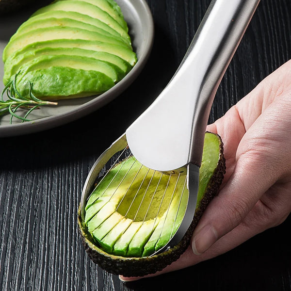Stainless Steel Avocado Slicer & Peeler – 2-in-1 Kitchen Tool for Avocado, Butter & Fruits | Homeious UK