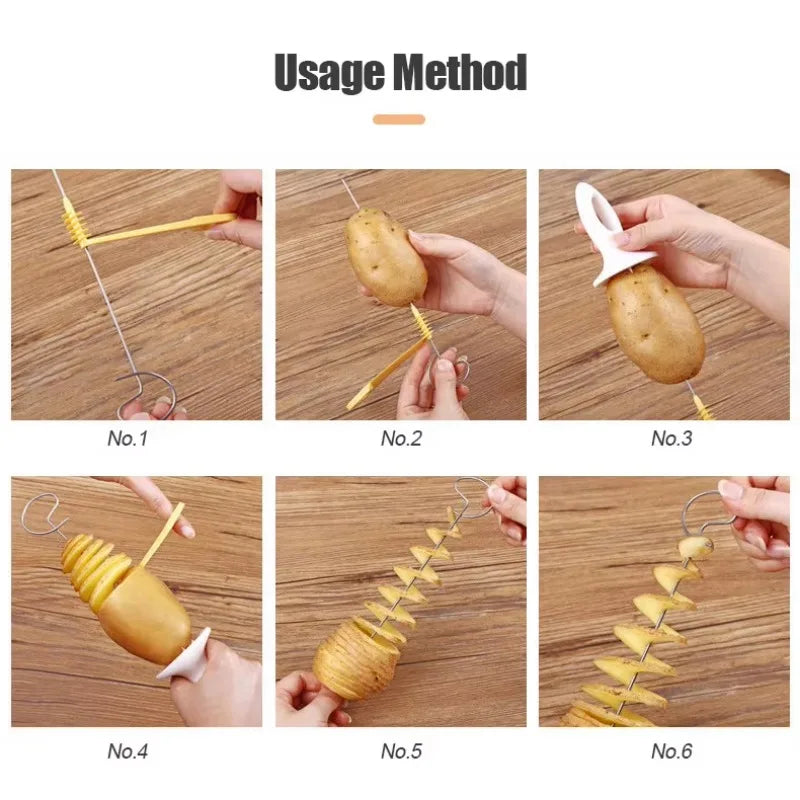 Tornado Potato Cutter: Stainless Steel Spiral & Vegetable Slicer | Kitchen gadget By Homeious