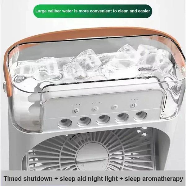 3-in-1 Portable Air Cooler Humidifier Fan with LED Night Light | Homeious
