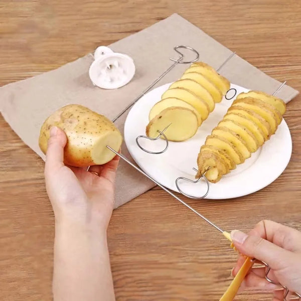 Tornado Potato Cutter: Stainless Steel Spiral & Vegetable Slicer | Kitchen gadget By Homeious