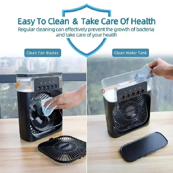 3-in-1 Portable Air Cooler Humidifier Fan with LED Night Light | Homeious