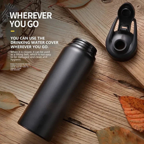 "Stainless Steel Water Bottle – Leak Proof, Portable for Travel, Cycling & Outdoor Sports | Homeious"