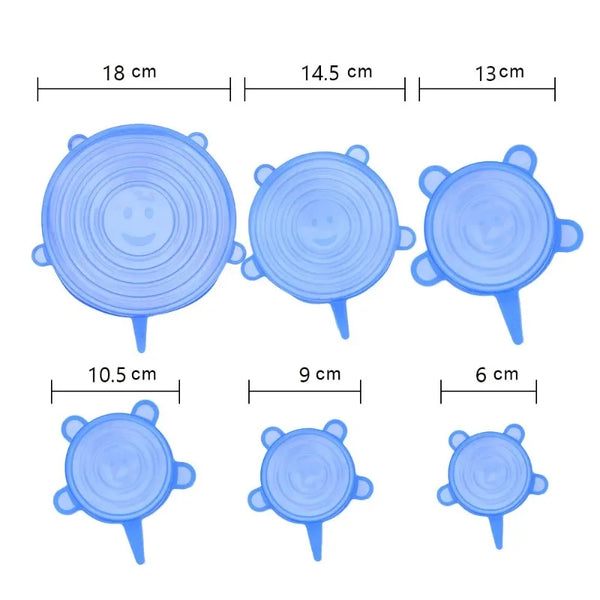 Food Cover Adjustable Elastic Silicone Cap Reusable Kitchen Utensil Storage Airtight Food Packaging Lids Accessories Accessory