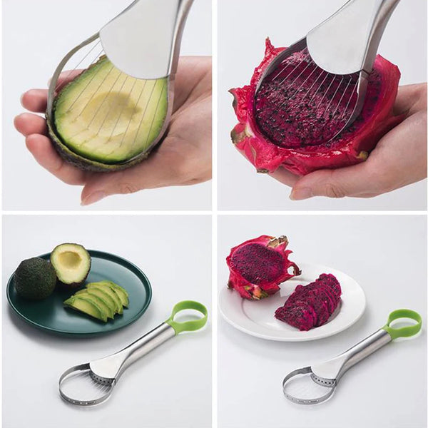 Stainless Steel Avocado Slicer & Peeler – 2-in-1 Kitchen Tool for Avocado, Butter & Fruits | Homeious UK