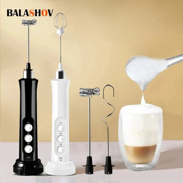 "3-in-1 Portable Milk Frother – Homeious Handheld Electric Foam Maker & Mini Mixer with 3-Speed Settings for Coffee, Lattes, Cappuccinos & More"