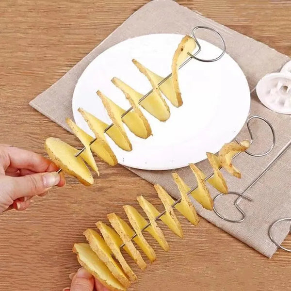 Tornado Potato Cutter: Stainless Steel Spiral & Vegetable Slicer | Kitchen gadget By Homeious