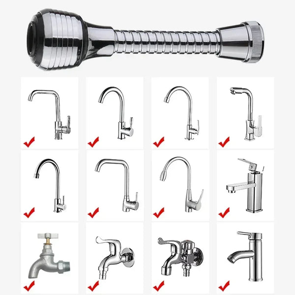 "360° Rotating Faucet Extender –2-Mode High Pressure Water-Saving Tap Attachment for Kitchen & Bathroom| Homeious"