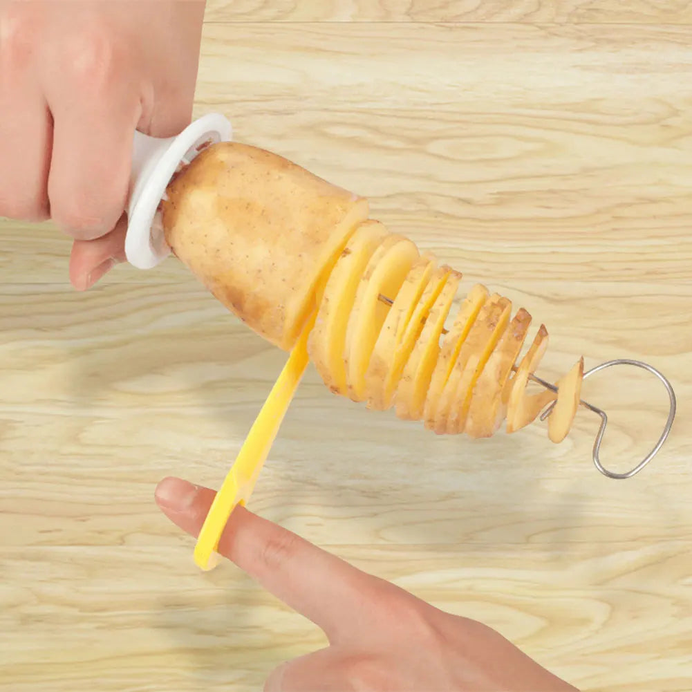 1-5Sets Stainless Steel Plastic Rotate Potato Slicer Twisted Potato Spiral Slice Cutter Creative Vegetable Tool Kitchen Gadgets