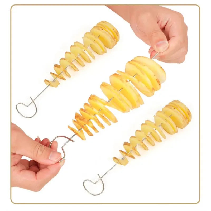 Tornado Potato Cutter: Stainless Steel Spiral & Vegetable Slicer | Kitchen gadget By Homeious